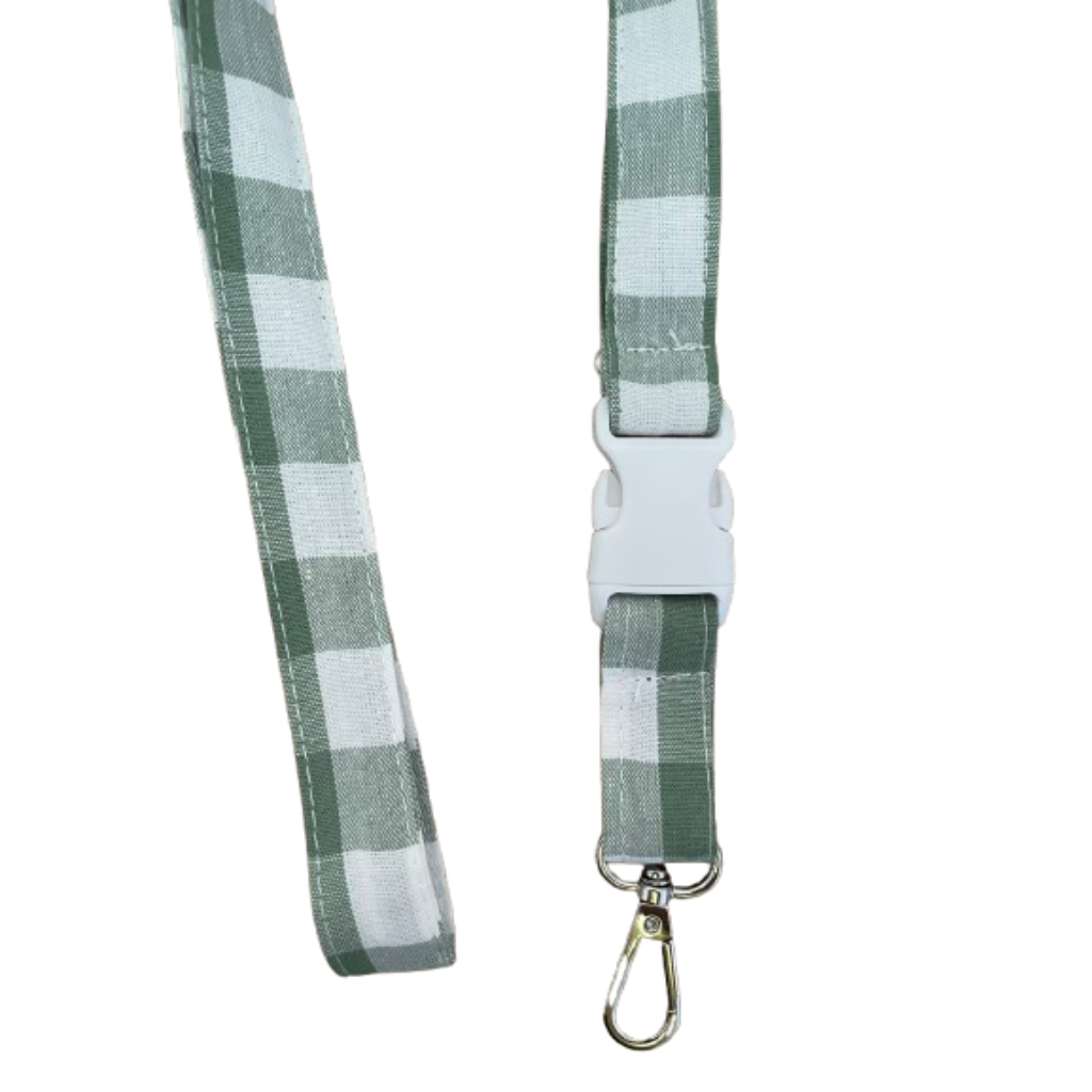 Vichy green lanyard