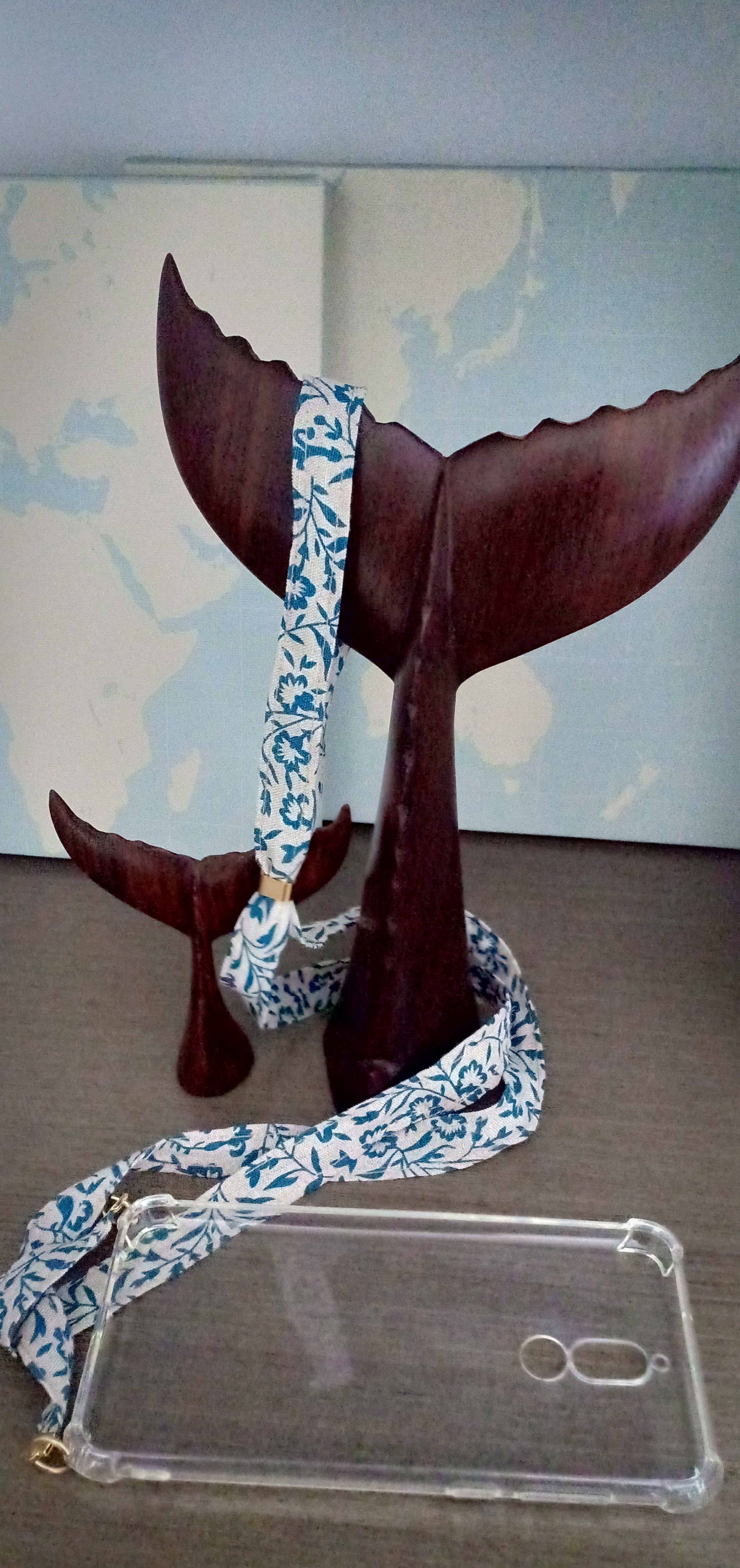 Funda colgante flores lino