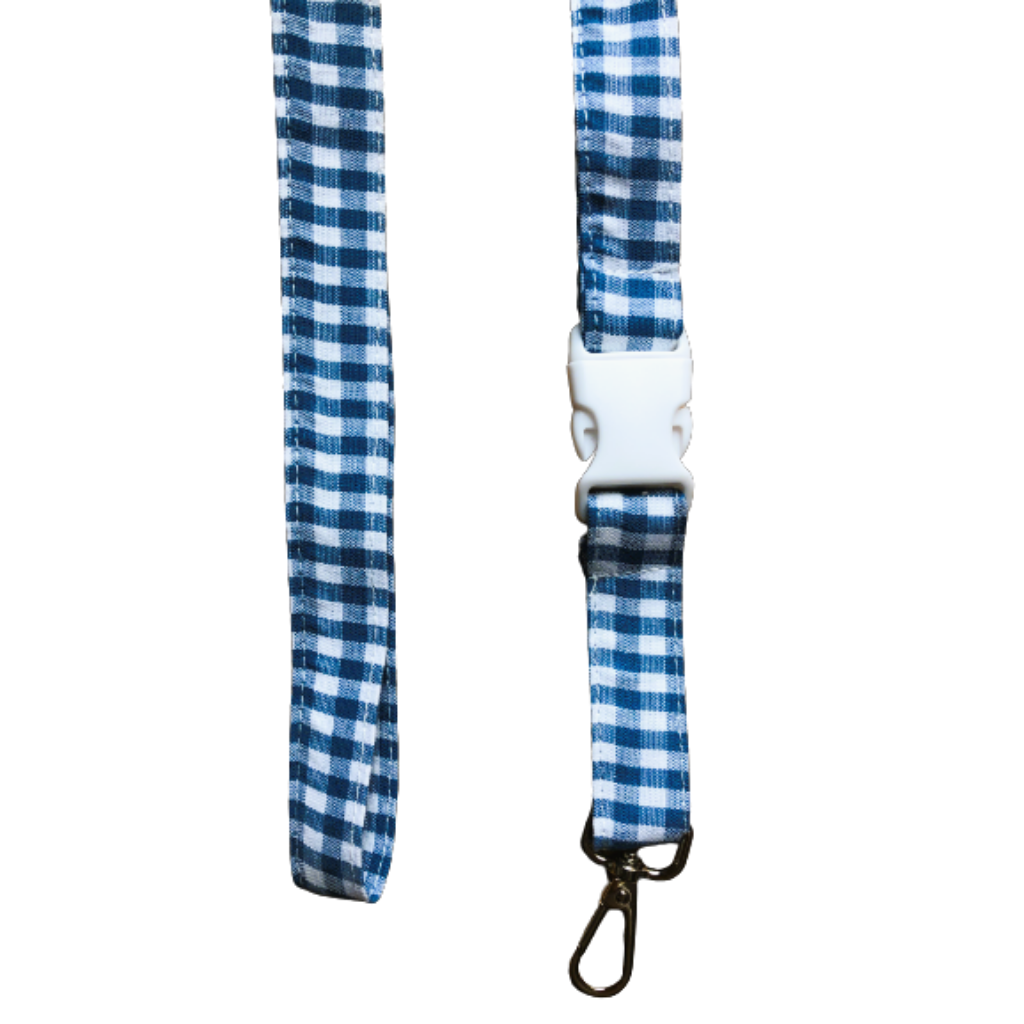 Vichy blue lanyard