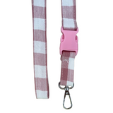 Cargar imagen en el visor de la galería, Vichy pink lanyard